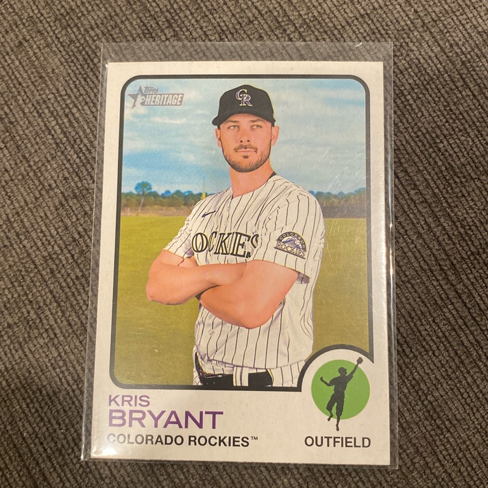 2022 Kris Bryant Topps Heritage Baseball Card #600  colorado rockies mlb trading